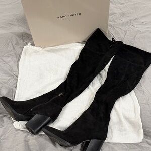 Marc Fisher Black Over the Knee Boots
